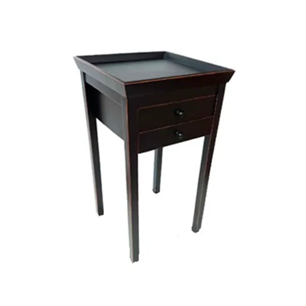 Leon vintage bedside table in solid wood (black), Cantori image