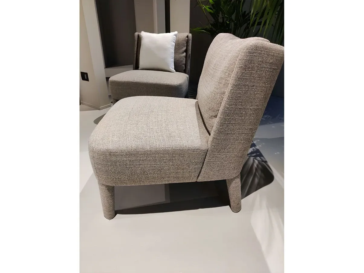 Cecile armchair covered in fabric (grey) 3
