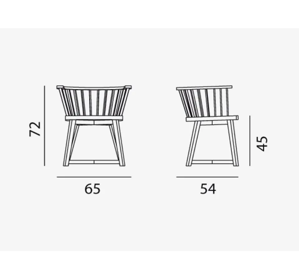 Elegante poltroncina in legno massello Gray 24 5