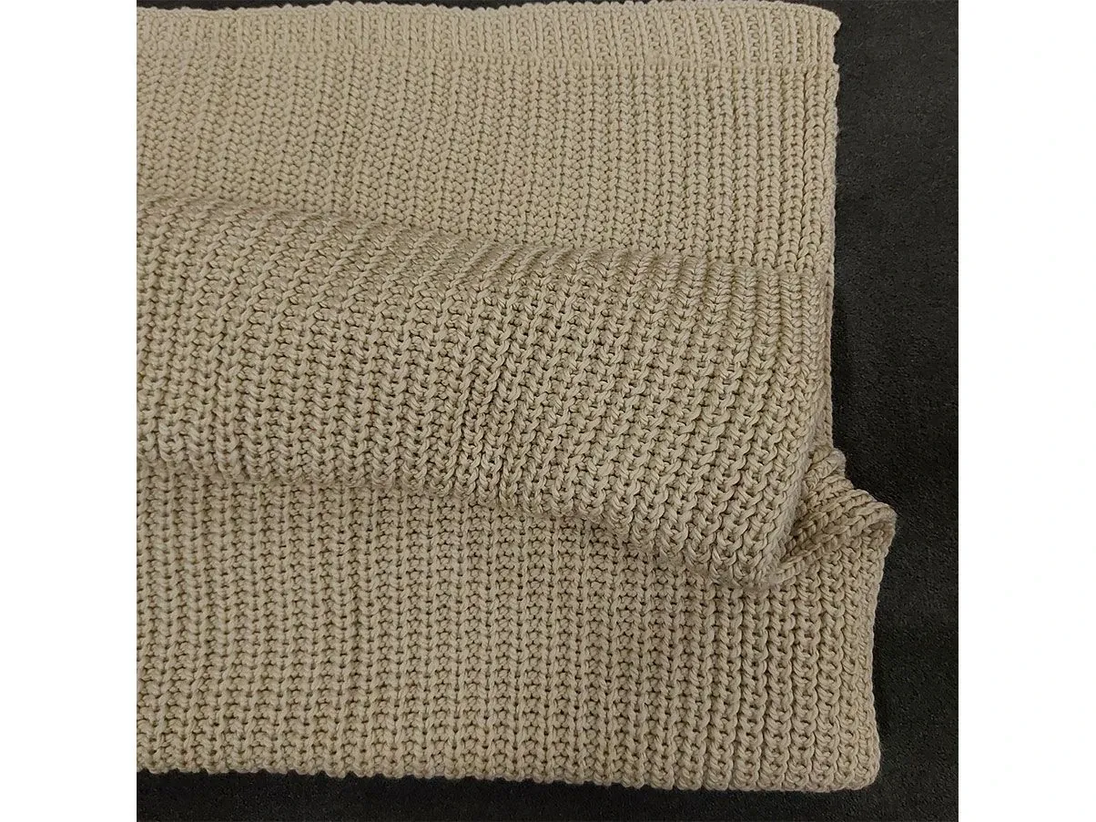 Plaid Emotion con lavorazione tricot (beige), Ivano Redaelli 4