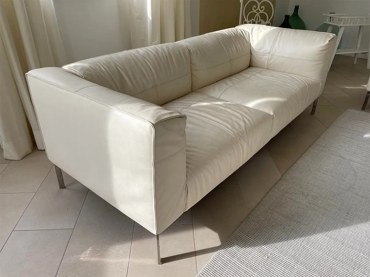 Bosforo sofa in white leather 4
