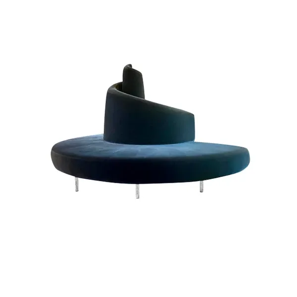 Tatlin spiral sofa in velvet (black), Edra 2