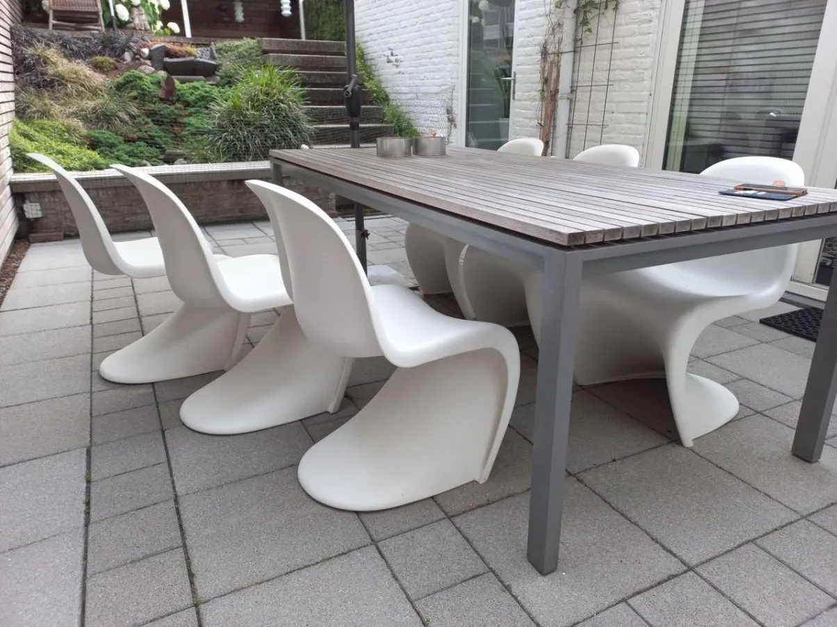 Set of 4 white Verner Panton chairs, Vitra 2