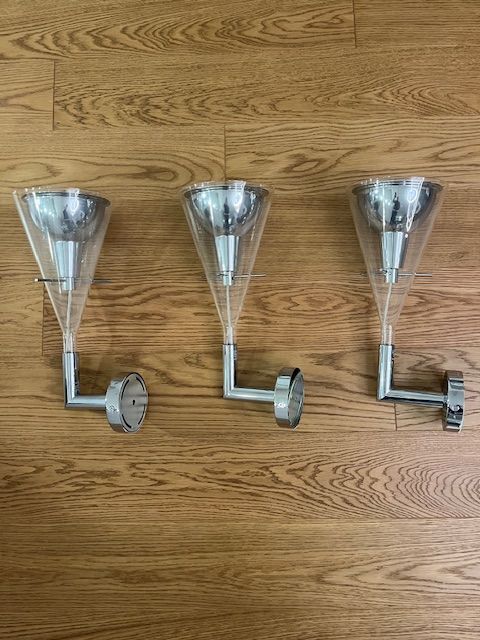 Set di 3 lampade da parete Flute di Franco Raggi Main