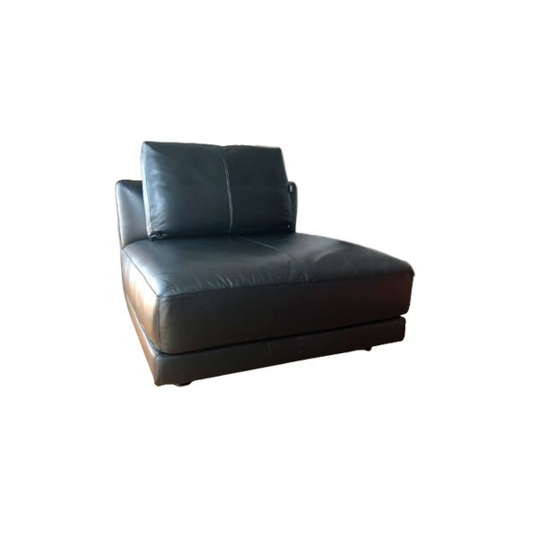 Melpot armchair in black leather, Natuzzi image
