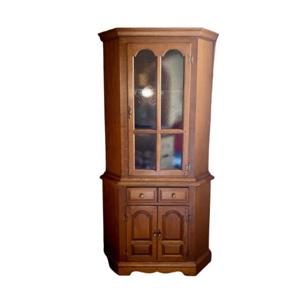 Vintage Holz Kredenz mit Glastüren (60er Jahre) image