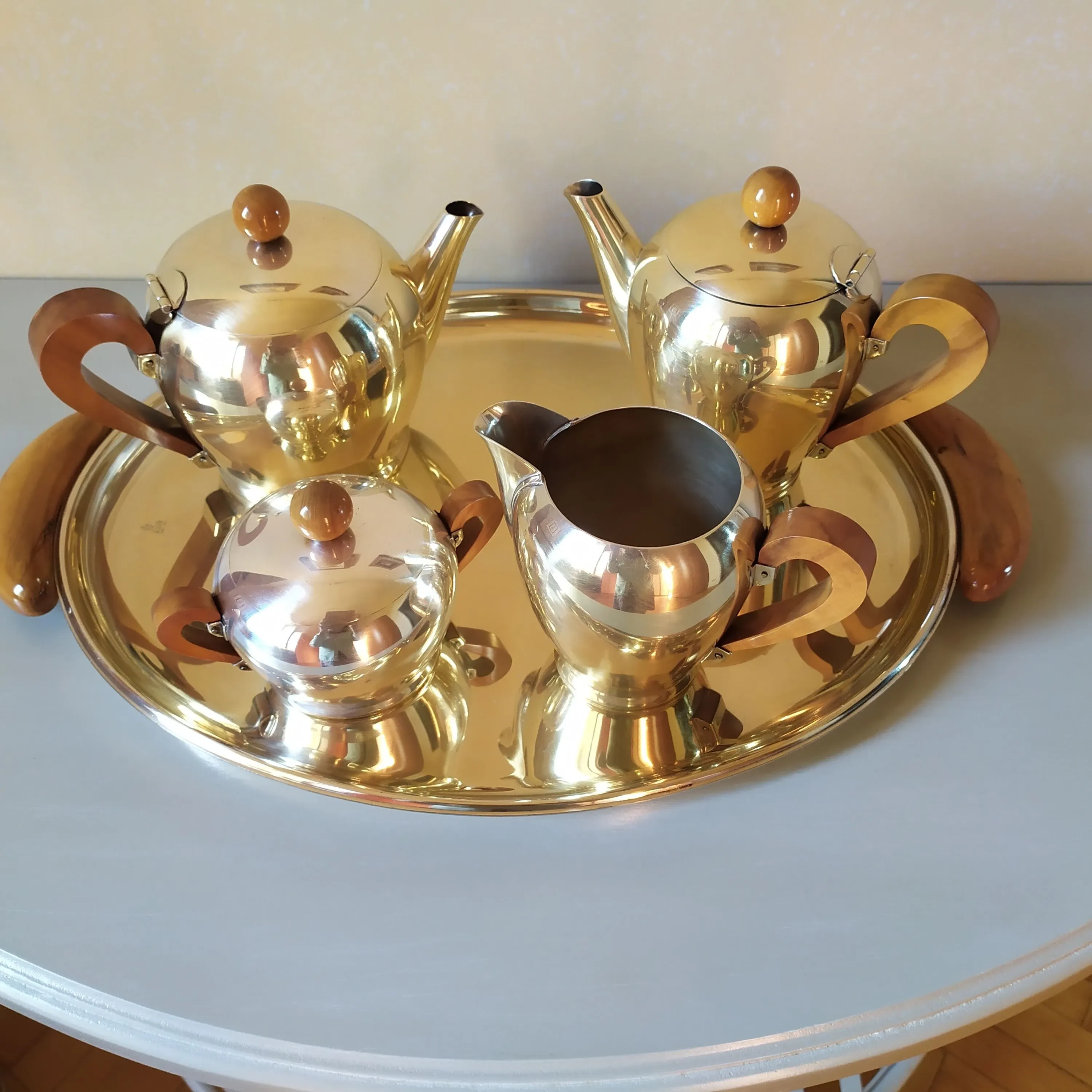 Coffee set in silver stainless steel, Alessi 2