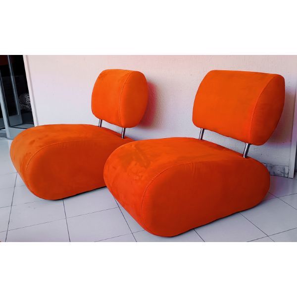 Set of 2 Groovy armchairs in alcantara, Cotta Collection image