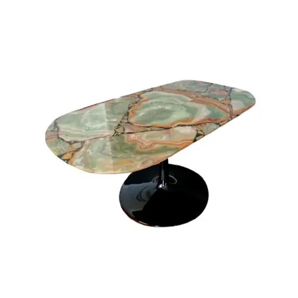 Vintage table with onyx and travertine top image