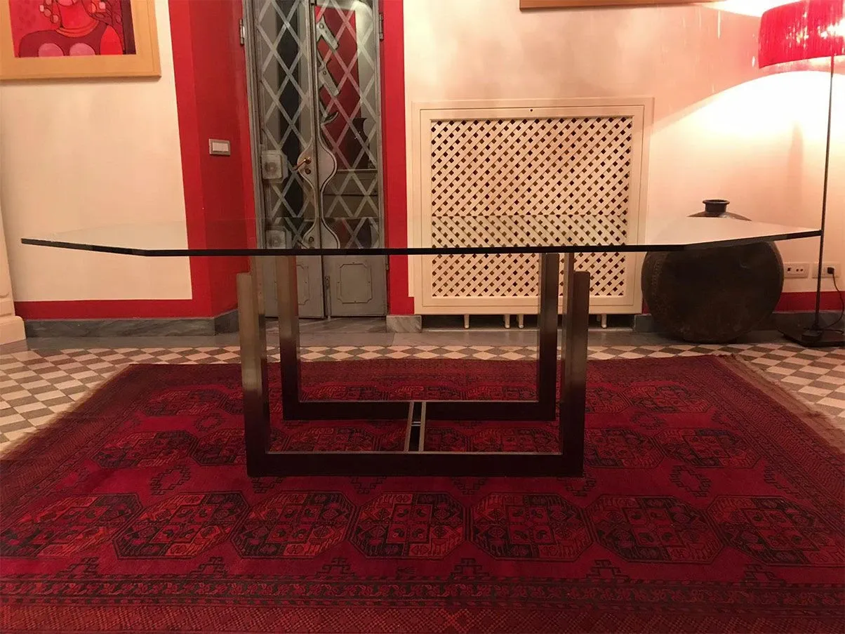 Sarpi octagonal table by Carlo Scarpa in crystal, Gavina 