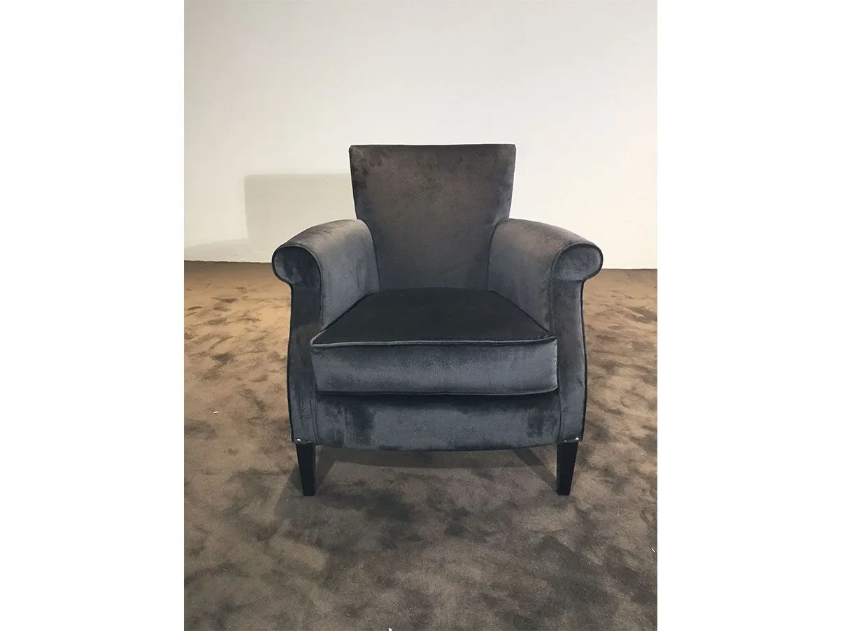 Poltrona con braccioli Aurora velluto (grigio), Bruno Zampa 1