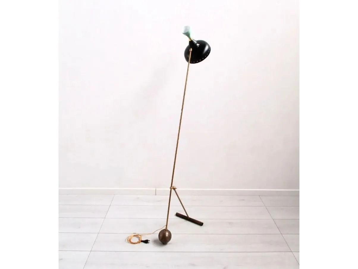 Lampada da terra vintage in ottone (anni '50),  2