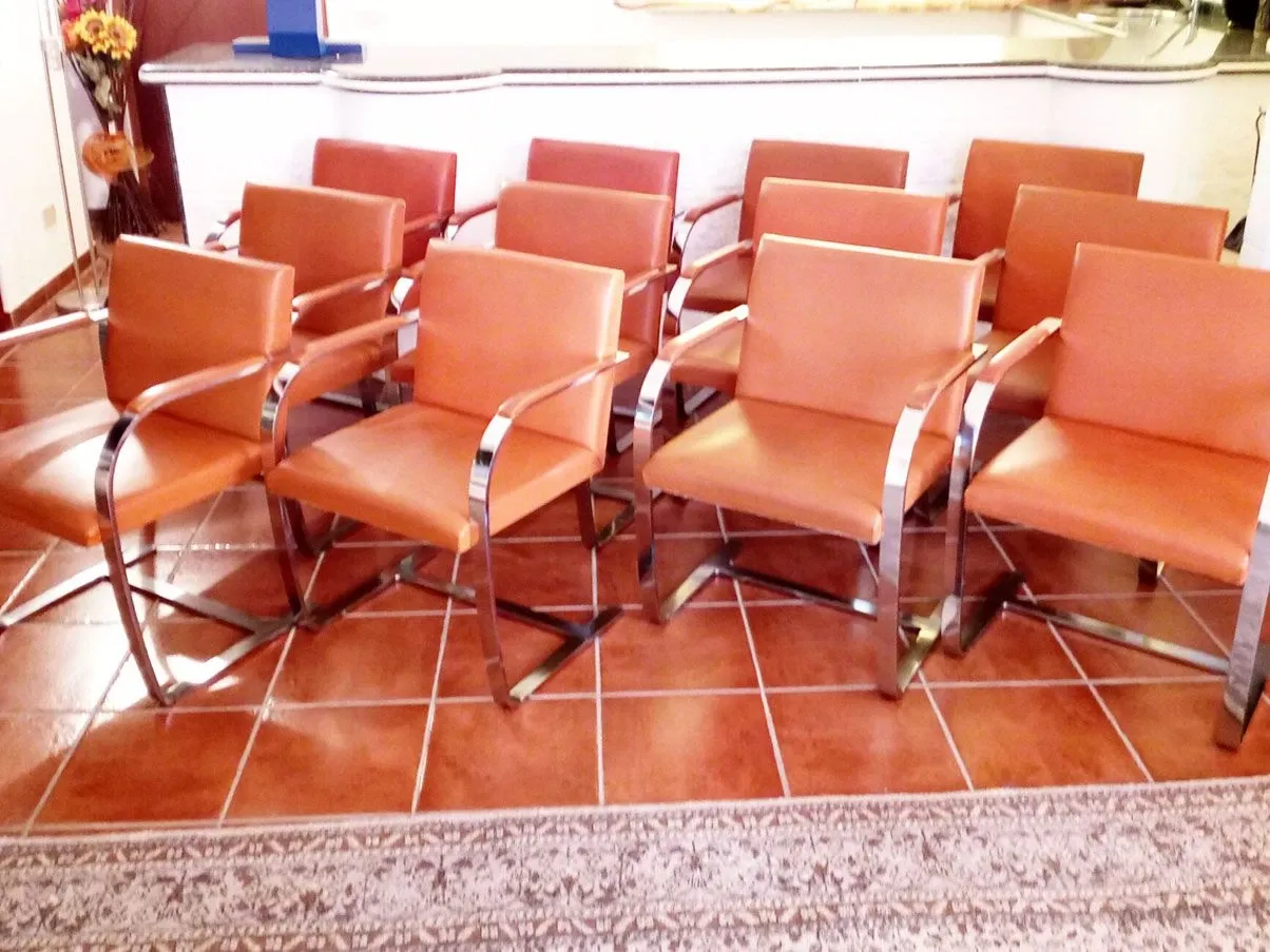 Poltroncina iconica Brno in pelle (marrone), Knoll 6