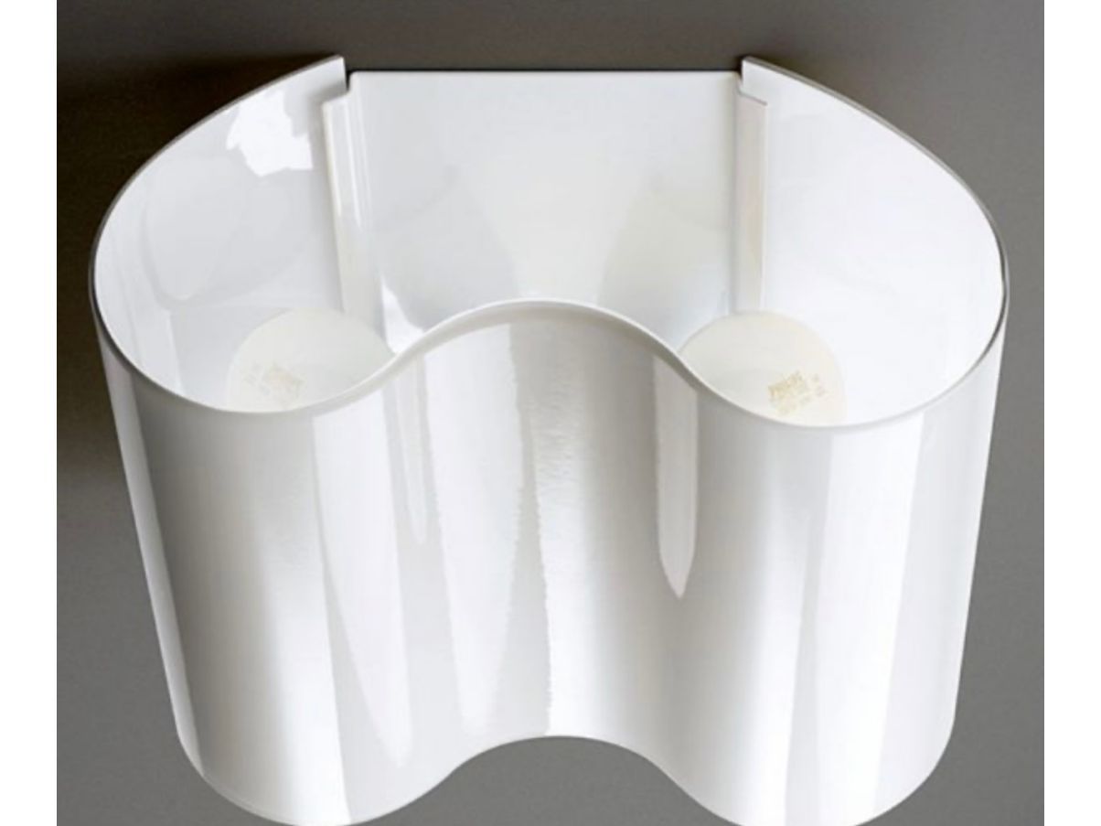 Lampada da parete Double in vetro soffiato bianco di Valerio Bottin, Foscarini  Side