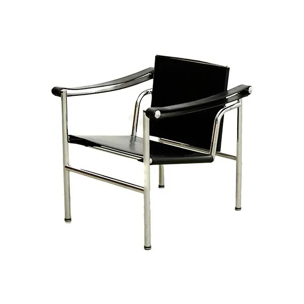 LC 1 armchair by Le Corbusier in steel and leather, Alivar image
