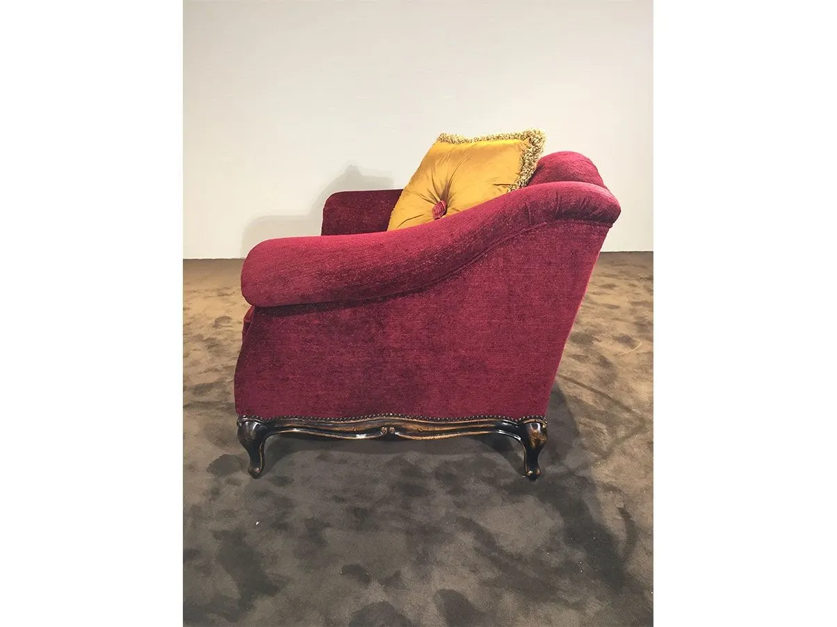 Modigliani armchair in chenille (burgundy), Bruno Zampa 1