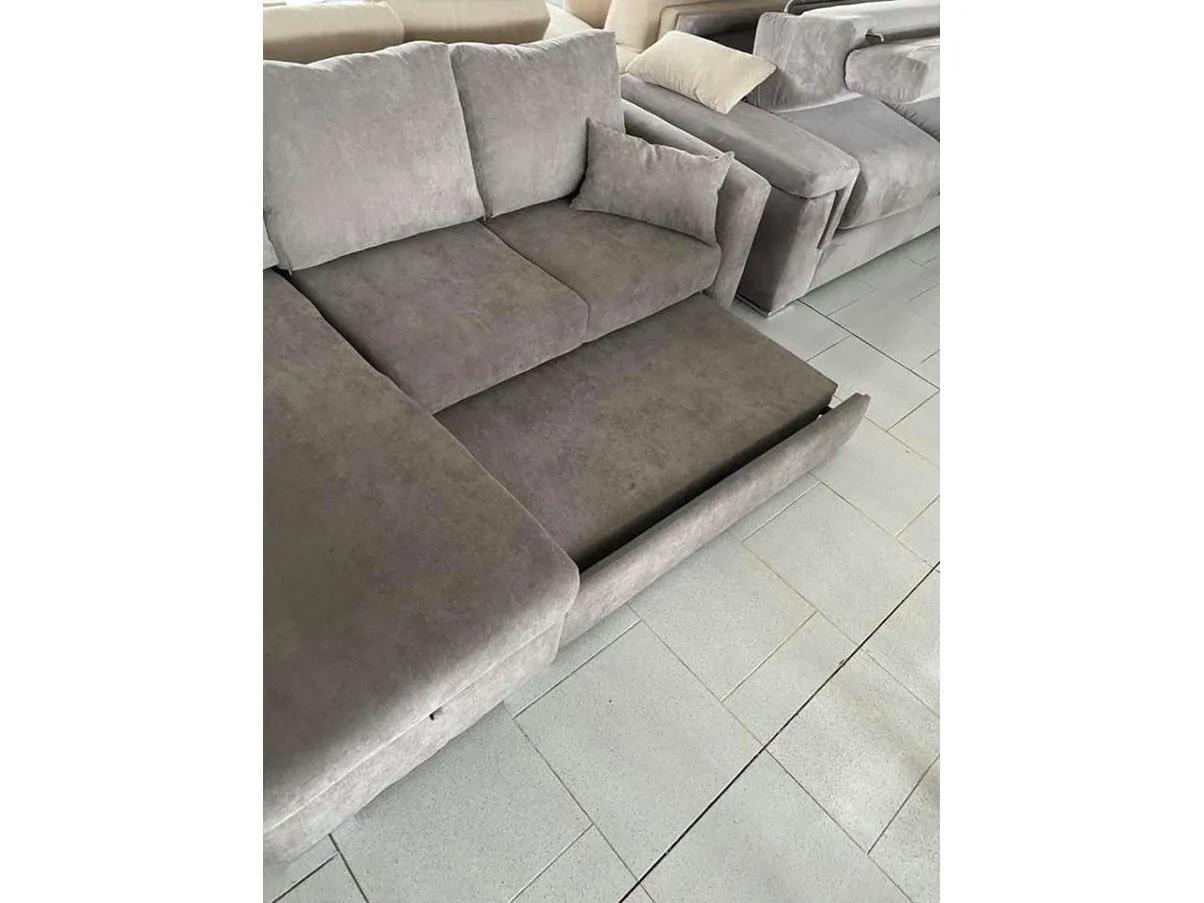 Schlafsofa mit Ottomane und Bettkasten (grau) 4