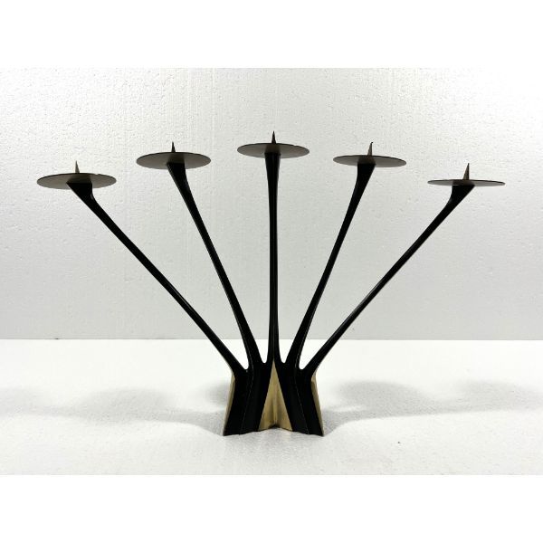 Portacandele in bronzo e ottone di Klaus Ullrich (anni '50), image