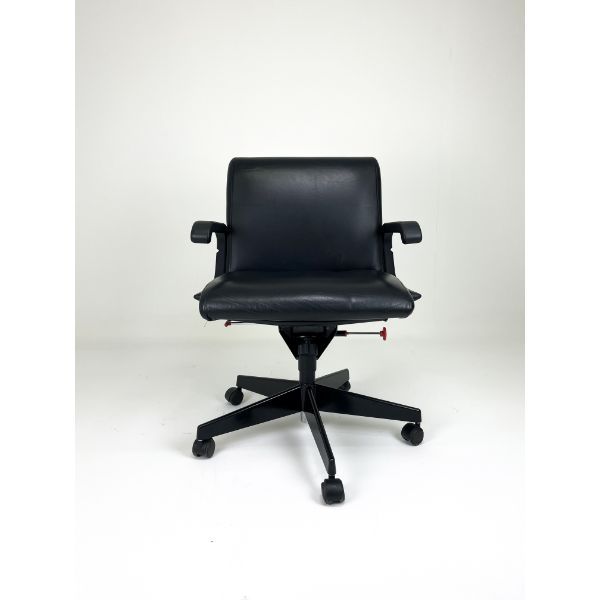 Sapper Chair Black Leather Office Chair by Richard Sapper, Knoll image