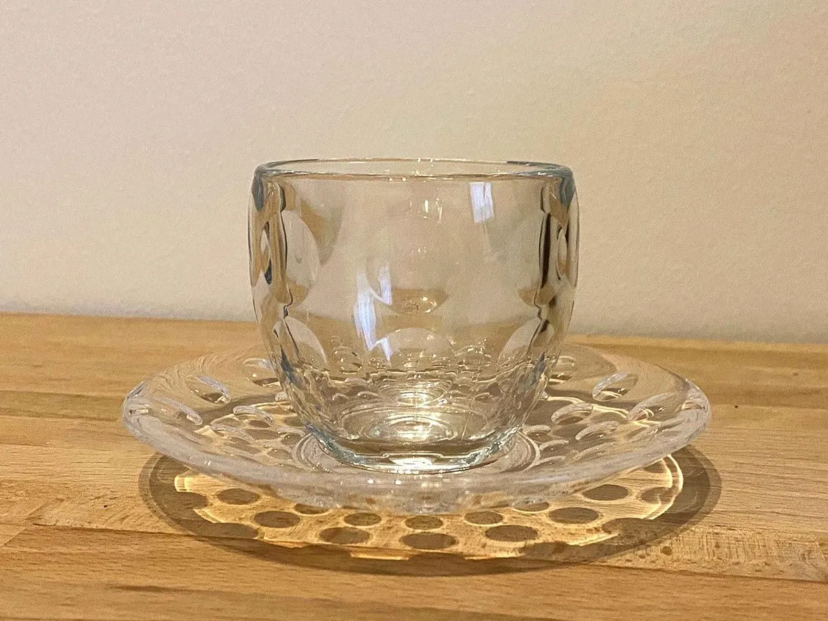 Set 4 tazzine da caffè Venice in vetro con piattino 6