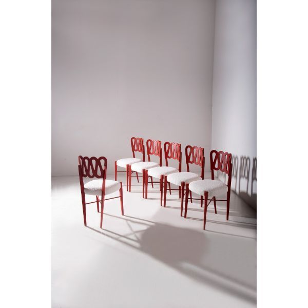 Set of six bouclé chairs by Gio Ponti (80s), Montina image