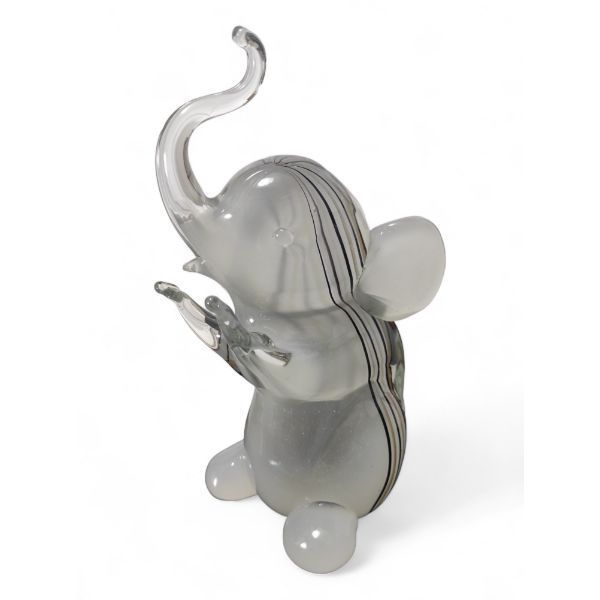 Murano glass figurine of striped elephant image