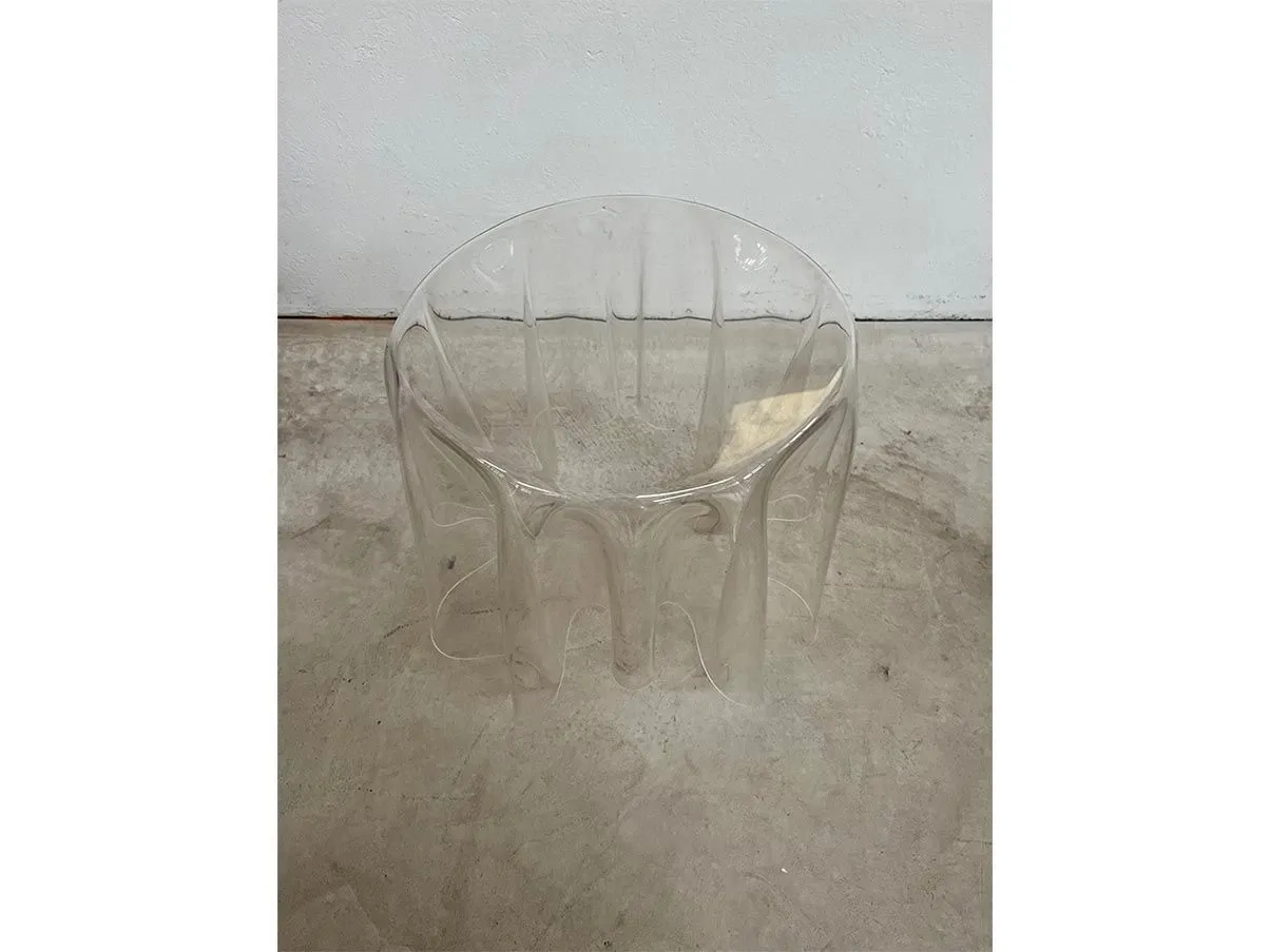 Coffee table with plexiglass drapery (transparent), 5