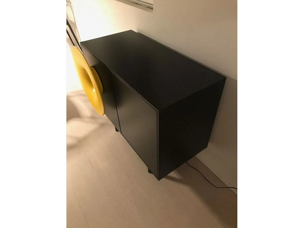 Caruso musical sideboard with wooden speaker (black), Miniforms 3