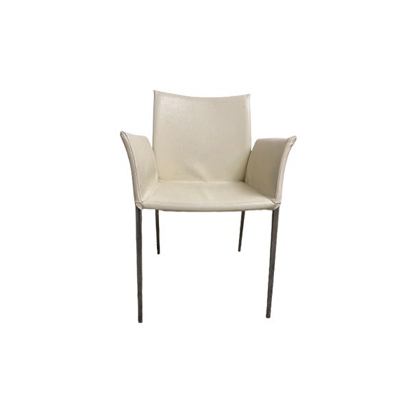 Lea chair in steel and white leather, Zanotta image