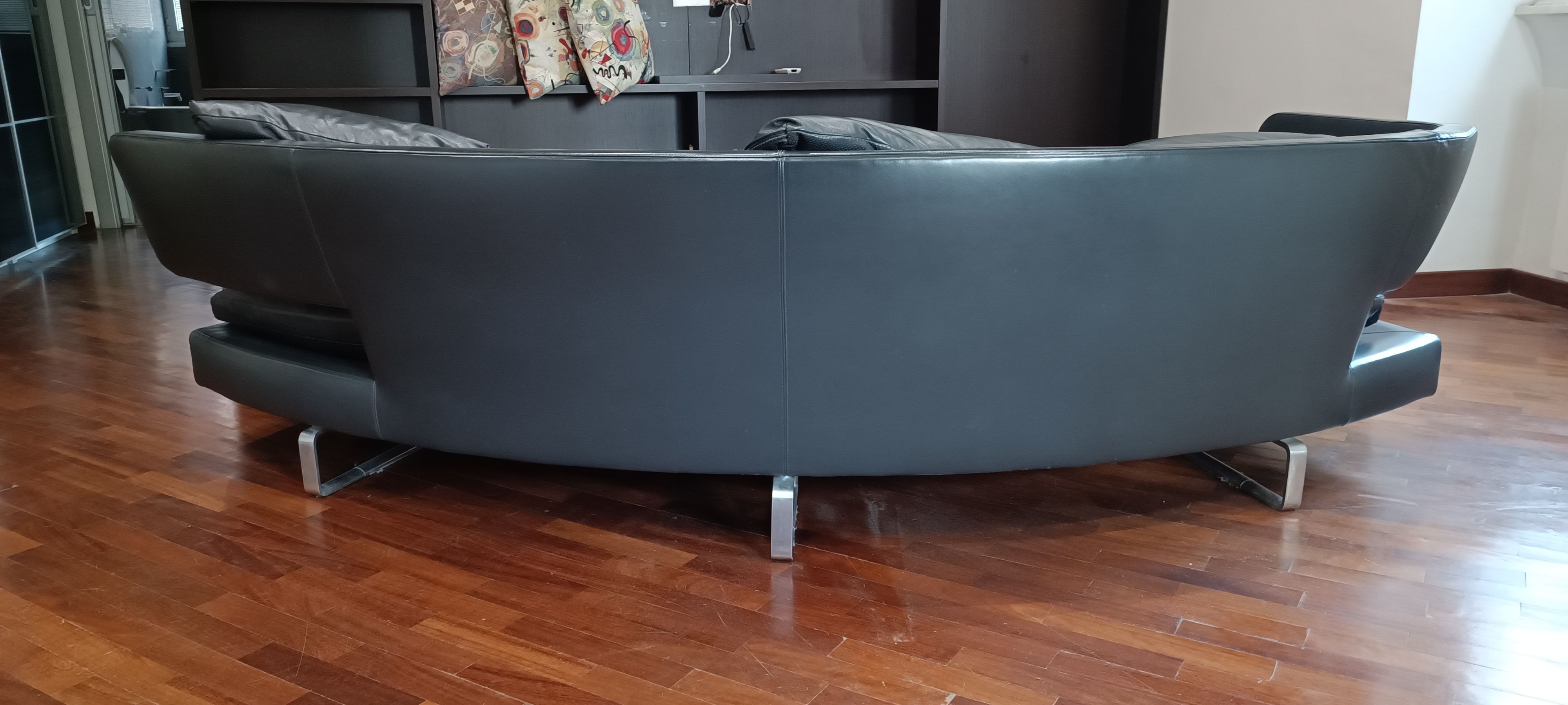 Canapé 3 places Arne en cuir gris par Antonio Citterio Side