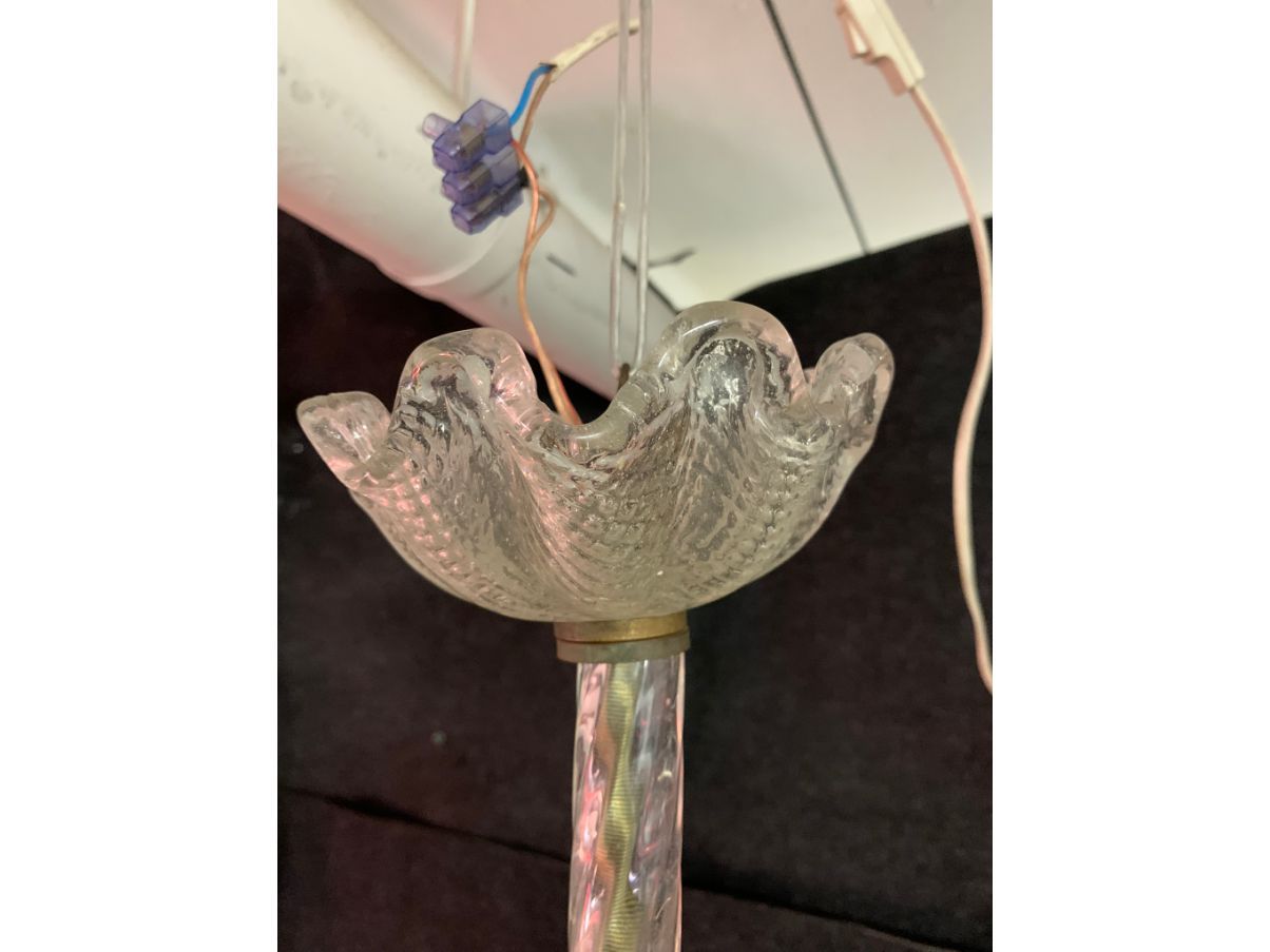 Lampada a sospensione in vetro di Murano vintage (anni '40), 5