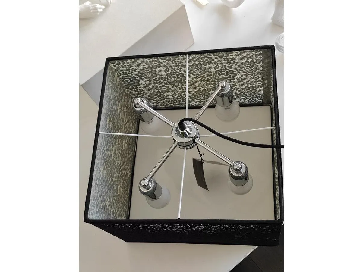 Lampada a sospensione Burano pizzo (nero), Luce Crea Class 3
