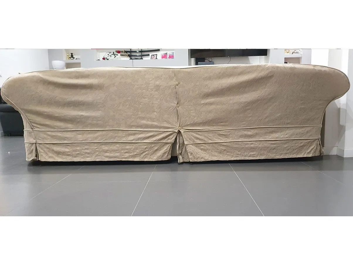 Paradiso sofa with pouf in damask fabric, Roche Bobois 11