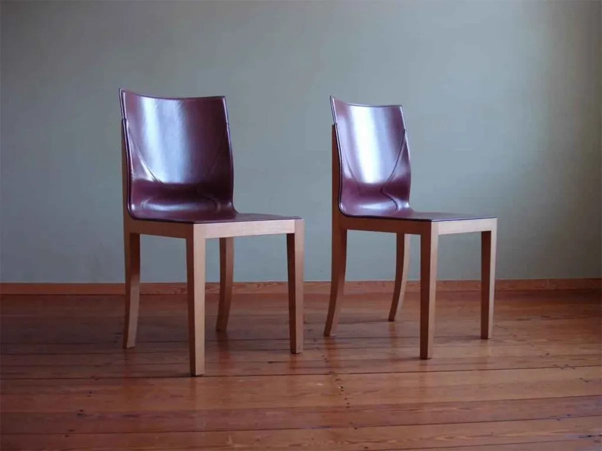 Set of 6 Bittersüß chairs in leather (bordeaux), Matteograssi 3