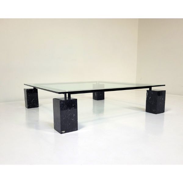 Dielle coffee table in glass with marble feet, Cattelan Italia image