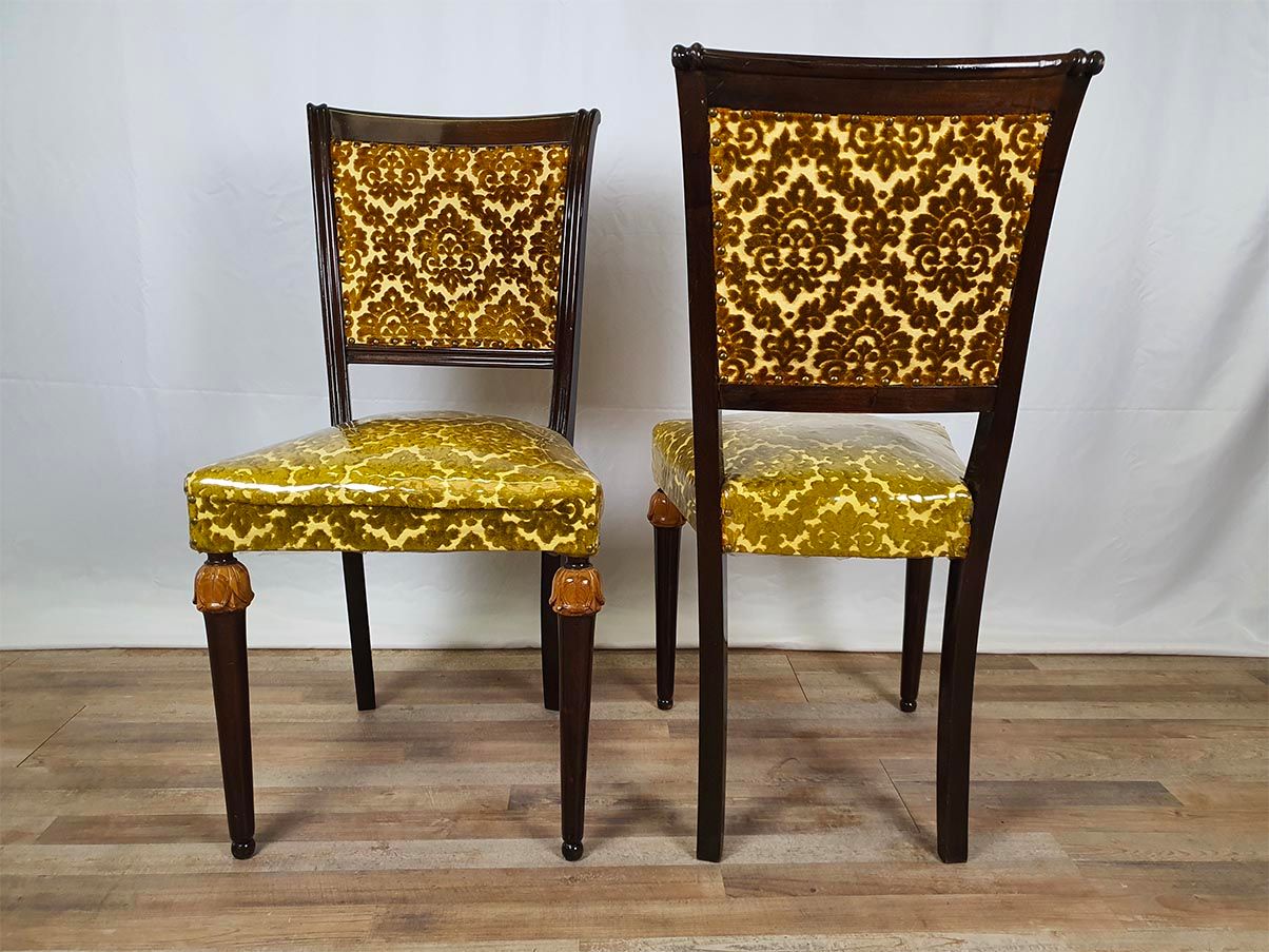 Set of 2 vintage fabric chairs (1950s)