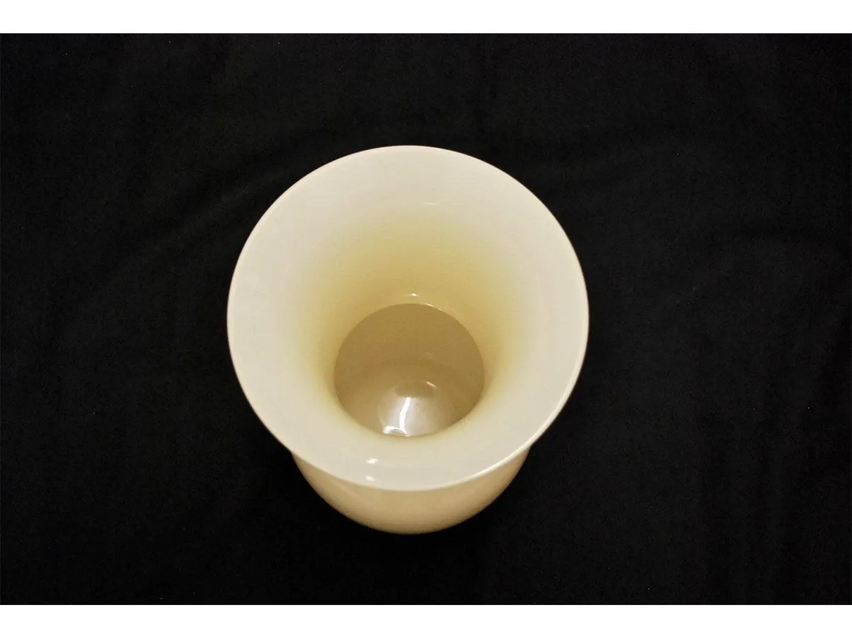 Vaso Opalino vetro soffiato e lavorato a mano (bianco) 3