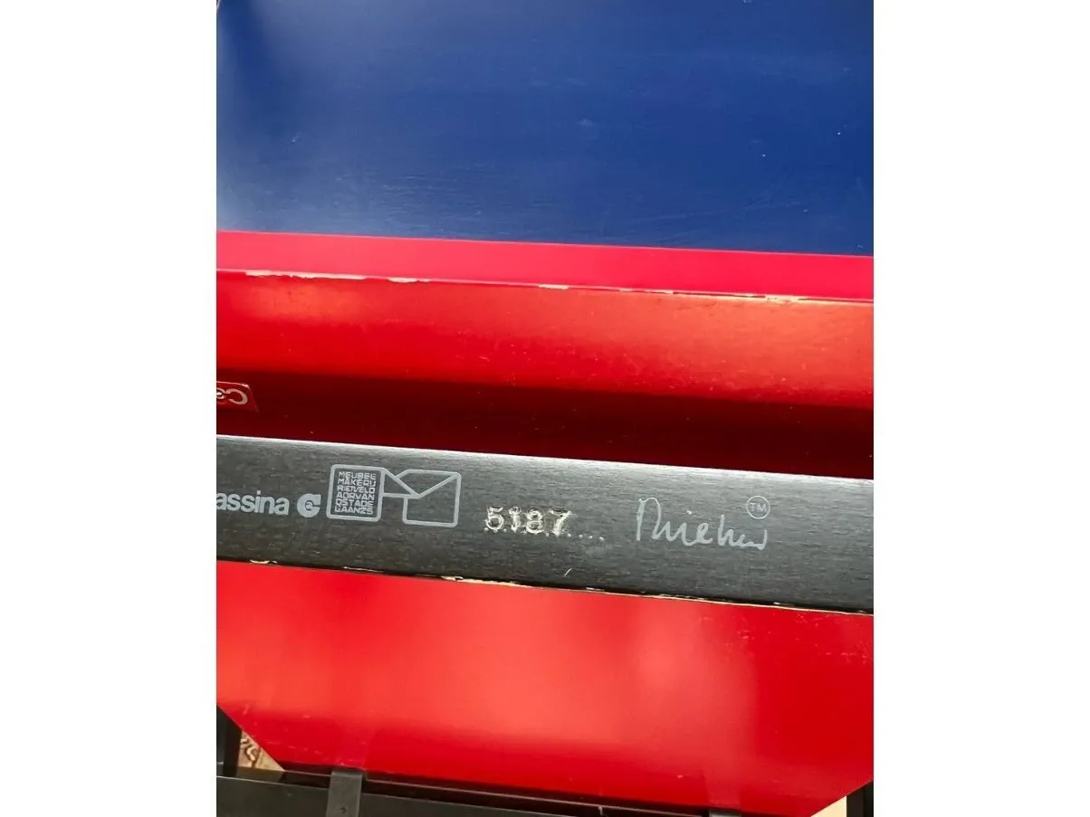 Vintage Red and Blue armchair (1990s) 4