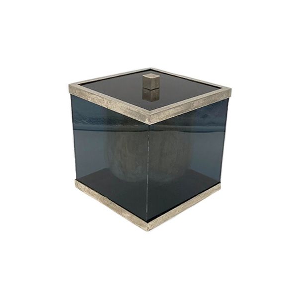 Vintage plexiglass and brass ice bucket (1970s), image