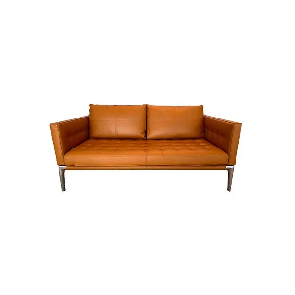 Volage 2 seater sofa in aluminum and leather (bronze), Cassina 