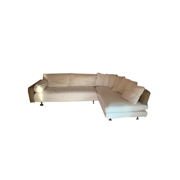 Divano angolare tessuto sfoderabile (beige) 2