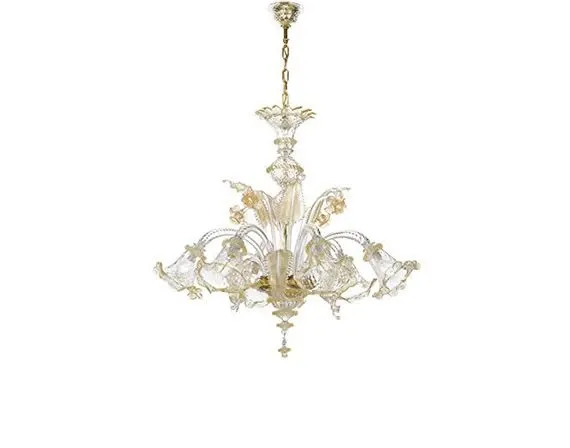 Gold glass chandelier (6 lights), Masi image