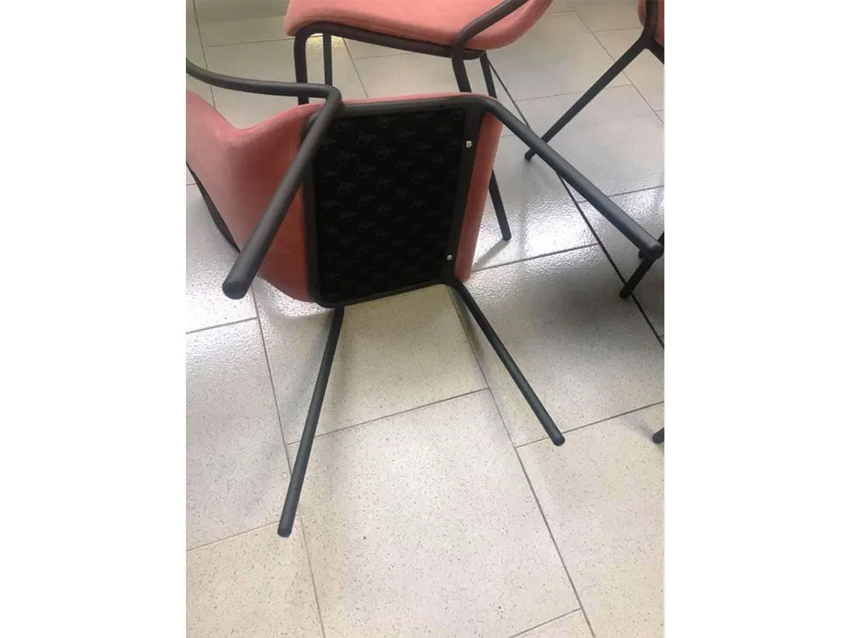 Set of 4 Ola stackable chairs in velvet (pink), Midj 6