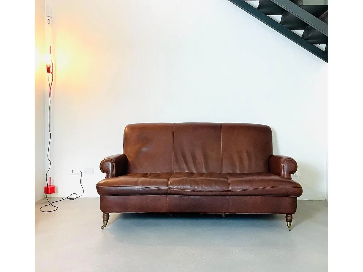 3 seater sofa covered in leather (brown), Baxter 6