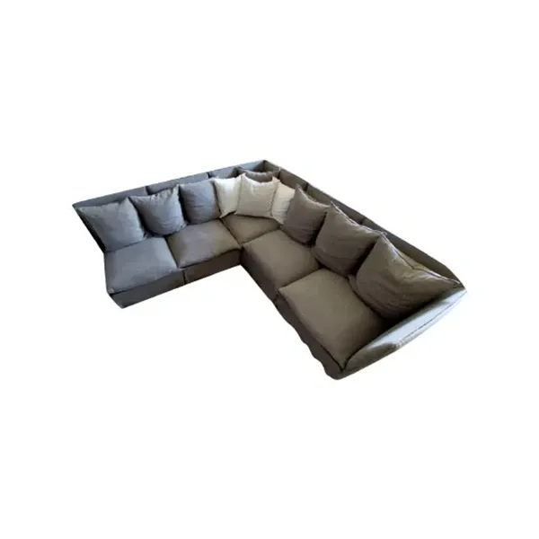 Ghost modular corner sofa in linen (grey), Gervasoni 2