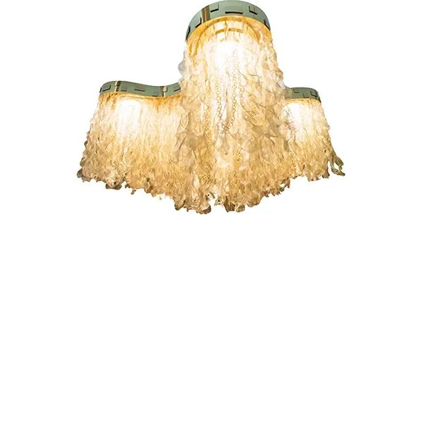 Lampadario Party con struttura in ottone (lucido), Anacleto Mariani 