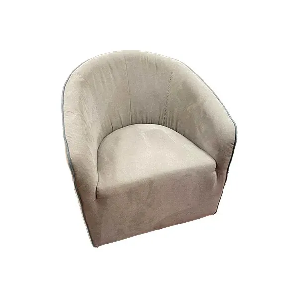 Tina armchair in wood and fabric (gray), Le Comfort image