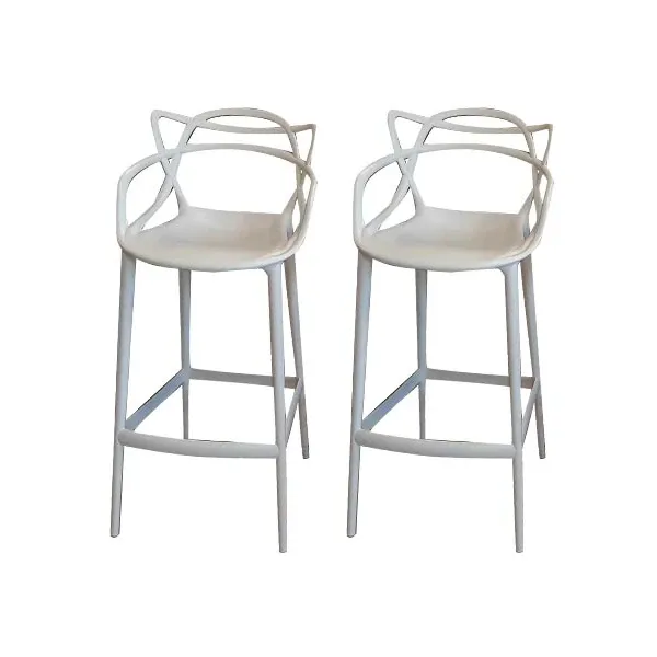 Set of 2 Masters Stool in plastic (white), Kartell image