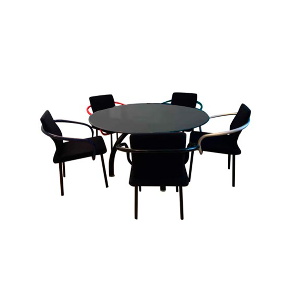 Set tavolo rotondo Spyder e 5 sedie Mandarin, Knoll