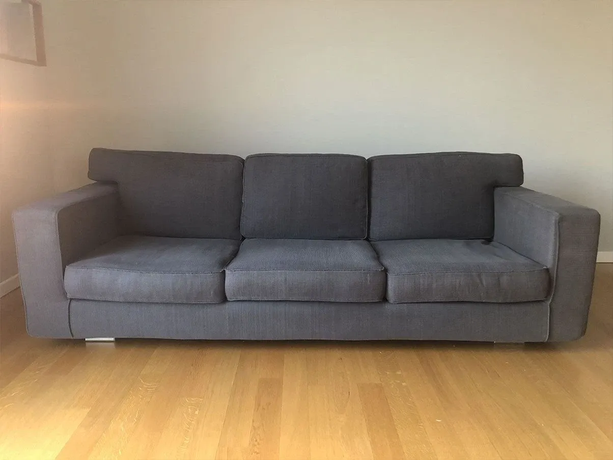 3 seater sofa in removable fabric (blue), Minotti 1
